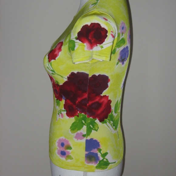 RALPH LAUREN Purple Label Floral Short Sleeve Top - Picture 3 of 5